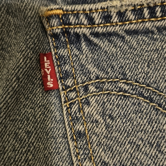 Levi's Premium Ankle Column Mid Rise Jeans Skirt Big E Women's Size 26 Blue NWT - Picture 10 of 16